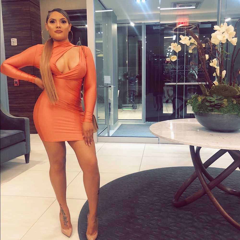 Burnt orange club dress